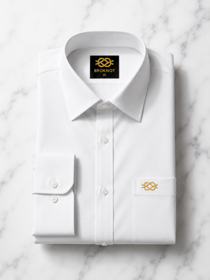 BROKNOT Premium White Formal Shirt