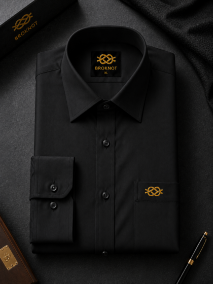 BROKNOT Premium Black Formal Shirt