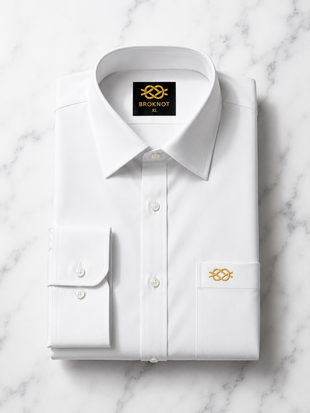 BROKNOT Premium White Formal Shirt